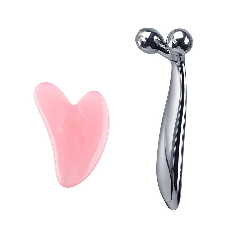 Y-Shaped 3D Face & Body Roller + Gua Sha Scraper – Skin Lifting and Muscle Relaxation Tool