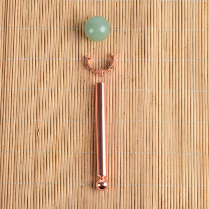 Natural Stone Facial Massage Roller with Interchangeable Head – Relaxation Tool for Face, Eyes & Head