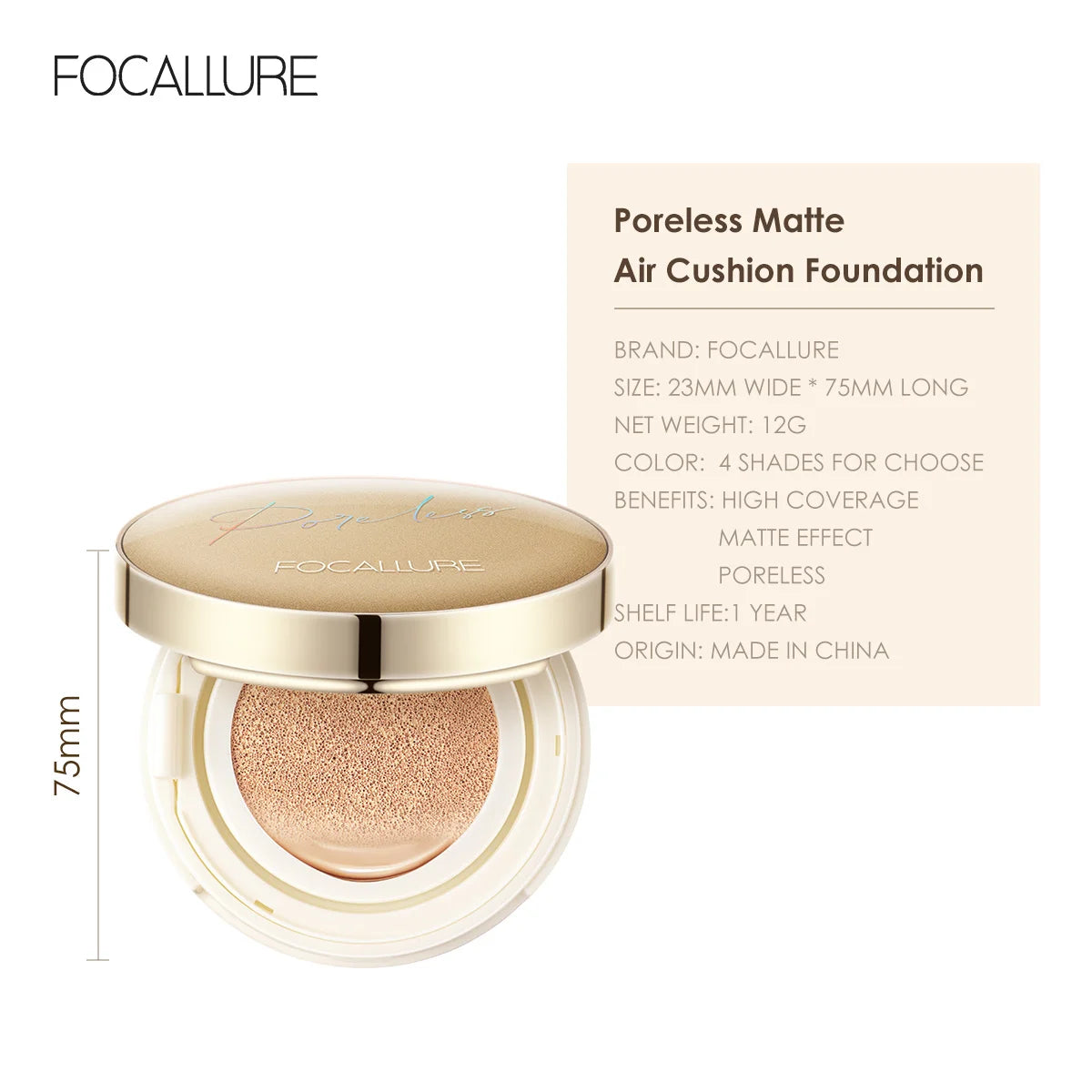 FOCALLURE Air Cushion Poreless BB Cream