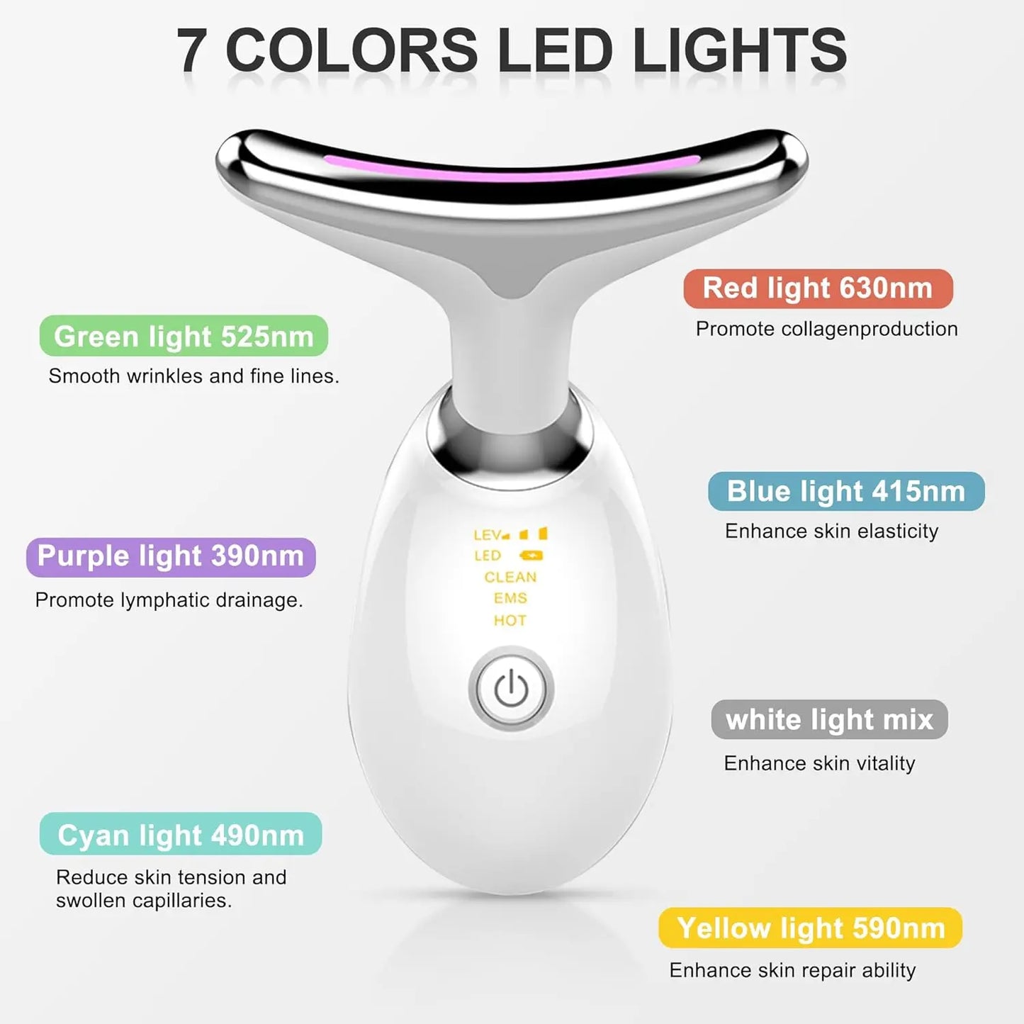 USB Face Massager with EMS & Photon Therapy – Facial Lifting and Neck Tightening Device