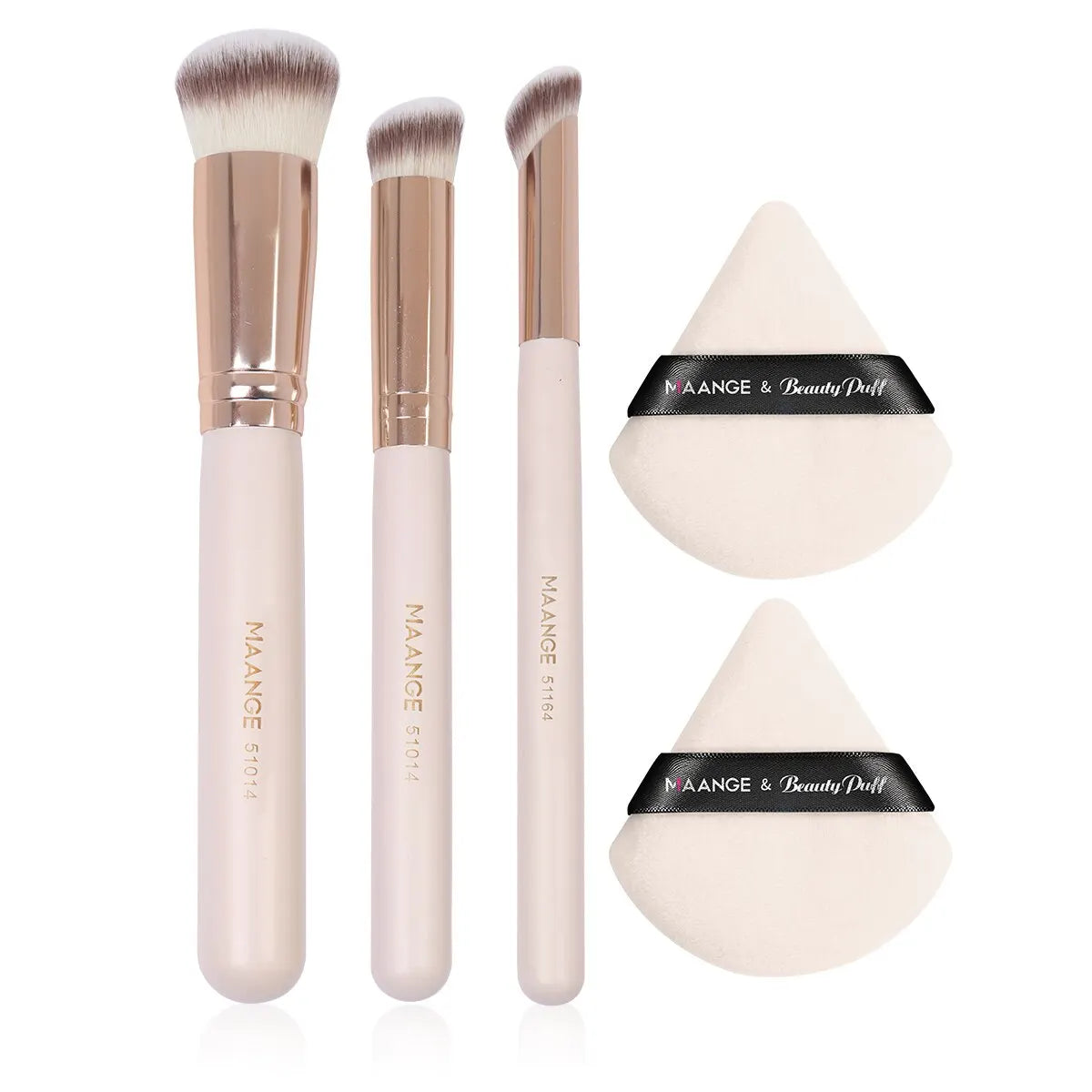 "5-Piece Makeup Tool Set – 3 Brushes