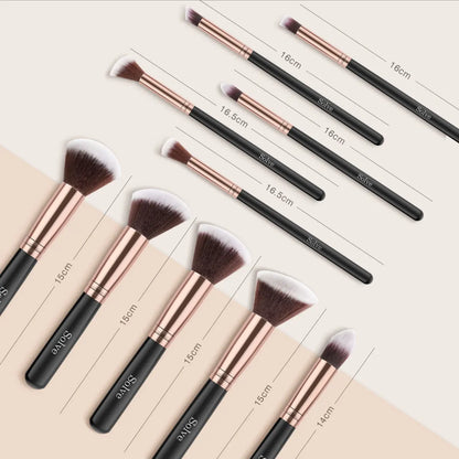 Pro 10-Piece Black Makeup Brush Set