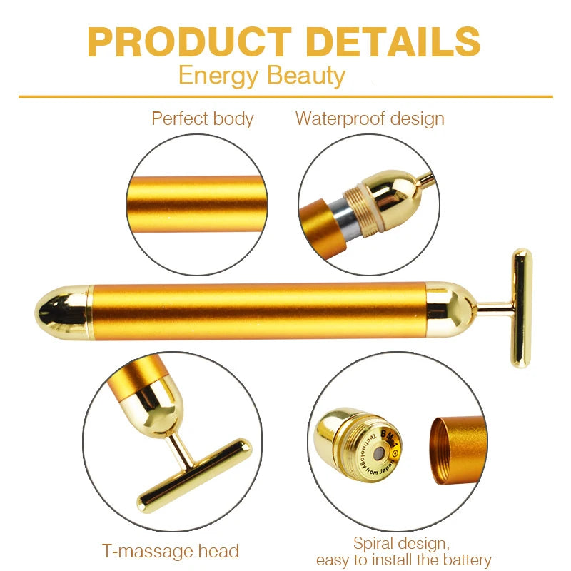 "24K Gold Vibration Facial Beauty Stick