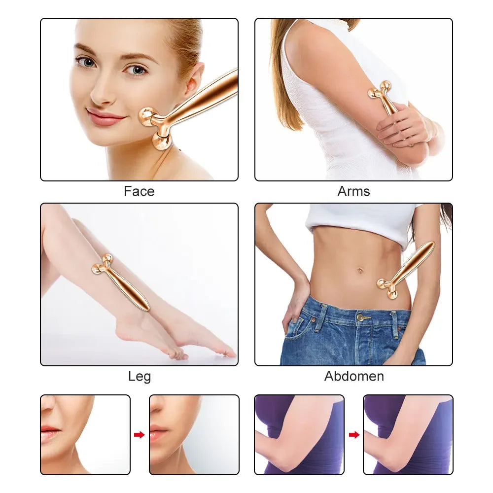 Y-Shaped 3D Face & Body Roller + Gua Sha Scraper – Skin Lifting and Muscle Relaxation Tool