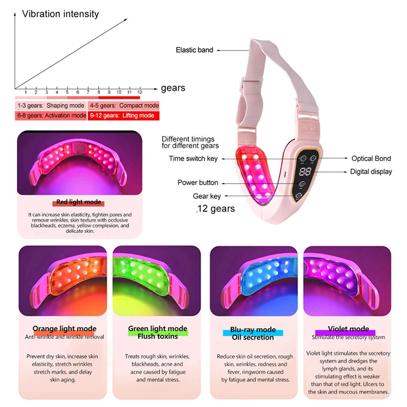 "6-in-1 Facial Lifting Device: LED Photon Therapy