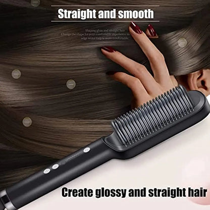 2-in-1 Hair Straightener & Curler Brush