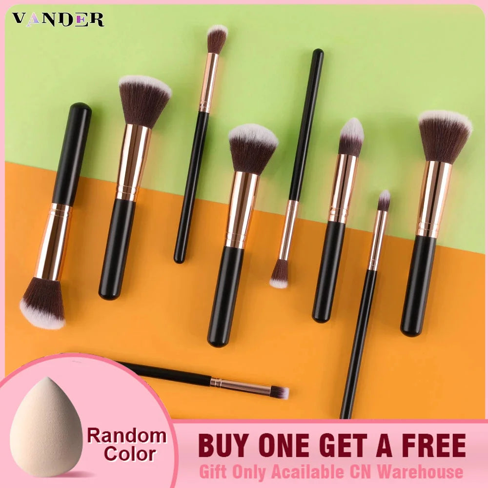 Pro 10-Piece Black Makeup Brush Set