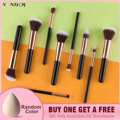 Pro 10-Piece Black Makeup Brush Set