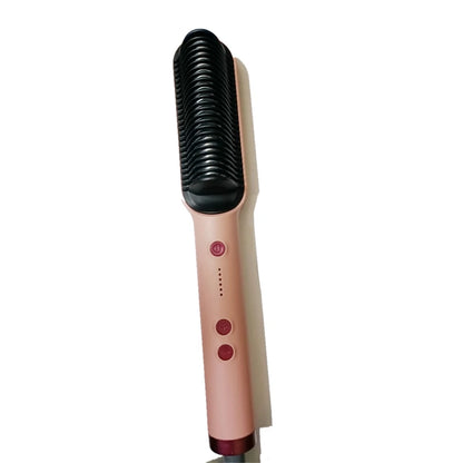 2-in-1 Hair Straightener & Curler Brush