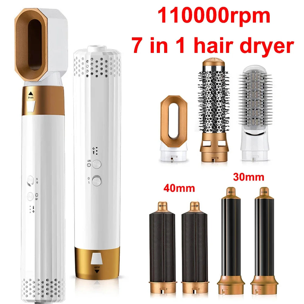 "7-in-1 Hair Dryer & Styler - 110,000rpm High-Speed