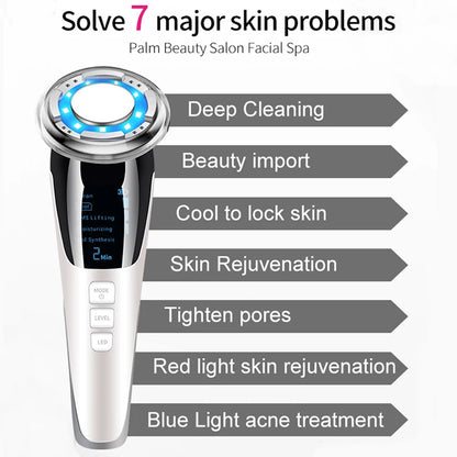 "5-in-1 EMS Facial Massager: Hot & Cold Therapy