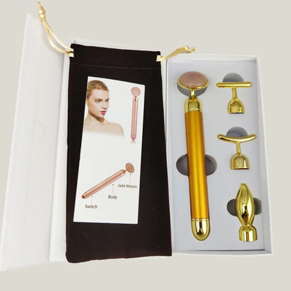 4-in-1 Rose Quartz & Jade Face Massager – Lifting, Relaxation & Beauty Care for Face and Eyes