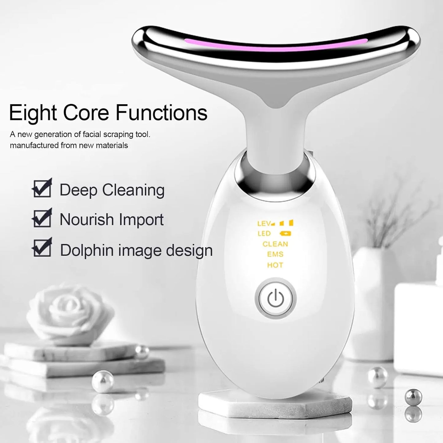 USB Face Massager with EMS & Photon Therapy – Facial Lifting and Neck Tightening Device