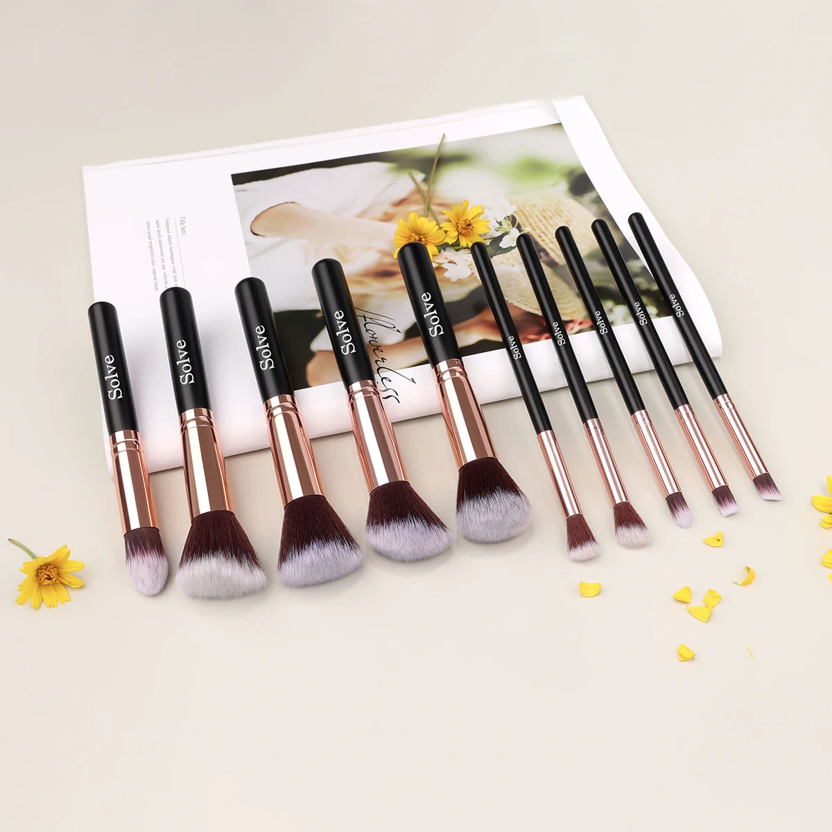 Pro 10-Piece Black Makeup Brush Set