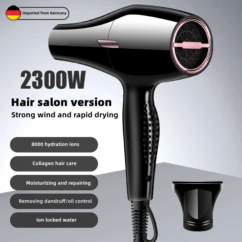 Professional Hair Dryer 3000W – High Power, Blue Light Ion Technology & Low Noise for Salon and Home Use