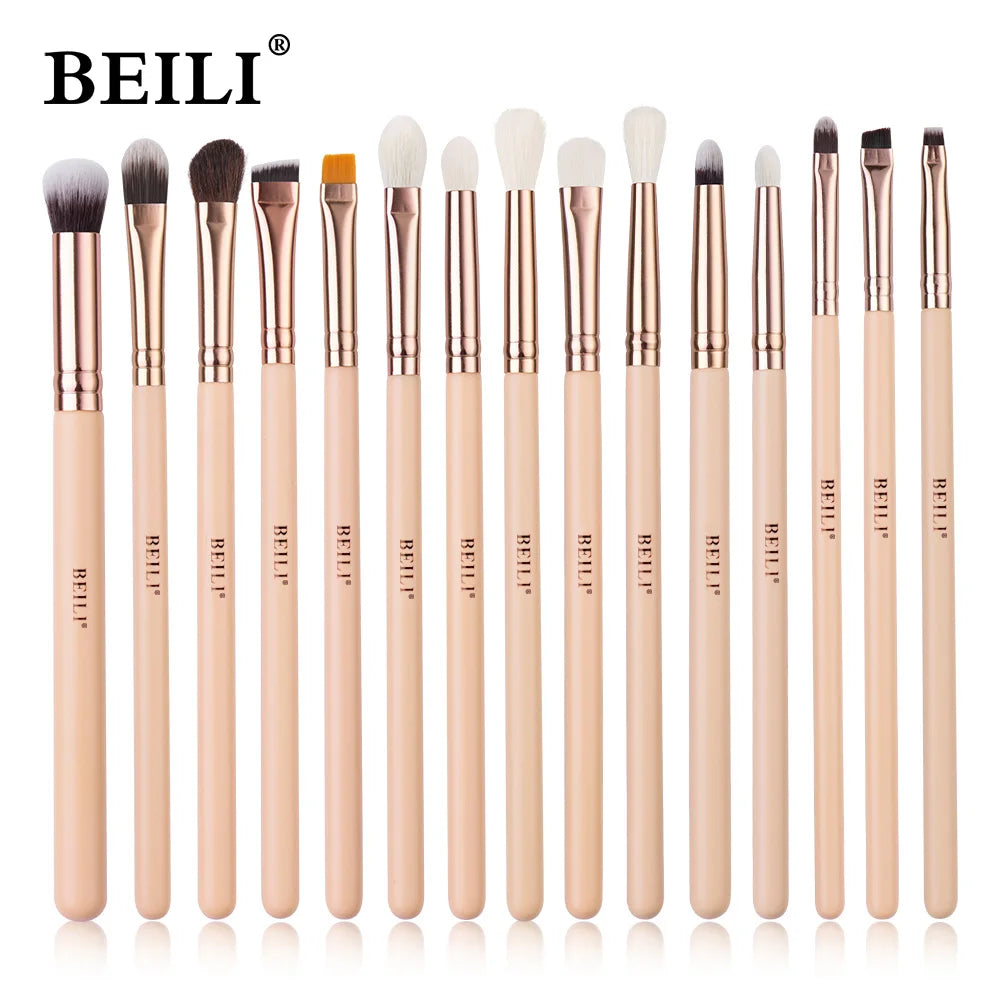 BEILI Pink Makeup Brush Set – High-Quality Natural Hair Brushes for Powder, Foundation, Blush & Eyeshadow